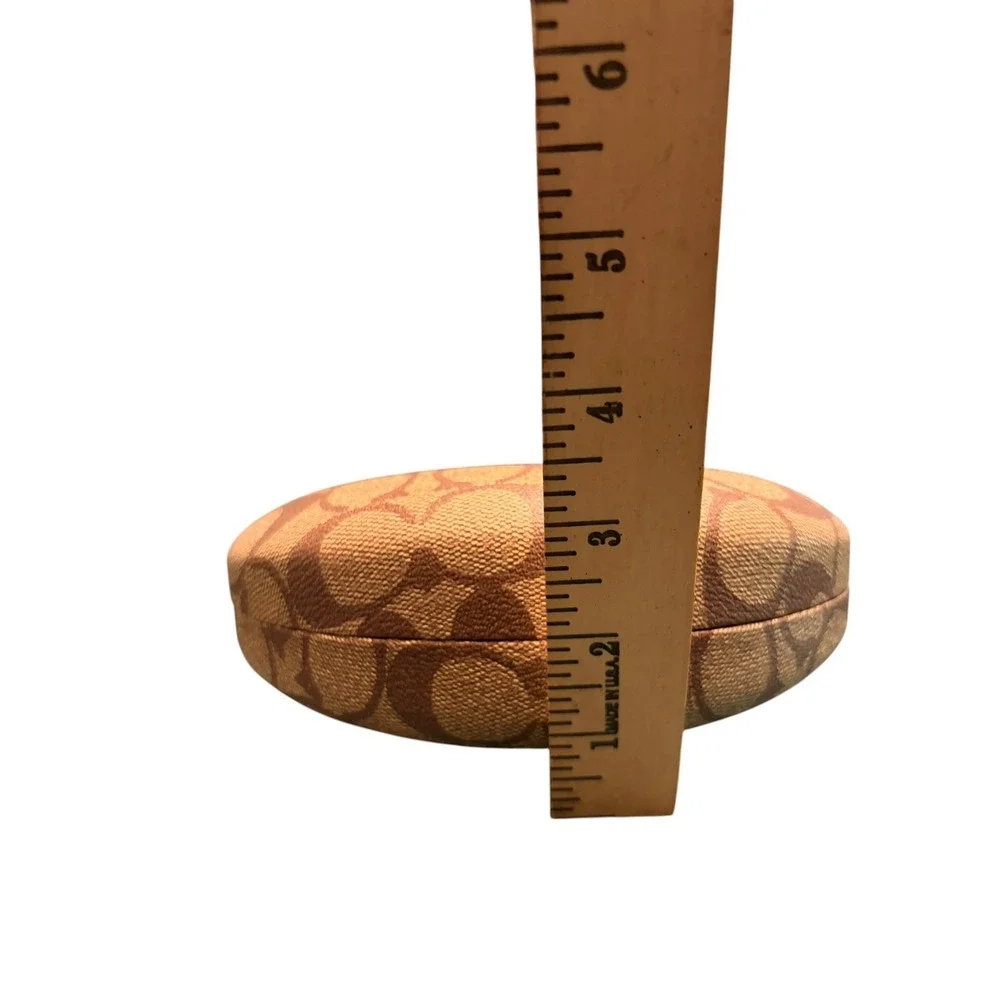 Coach Signature Monogram Hard Eyeglass Sunglasses Case Brown Tan Logo